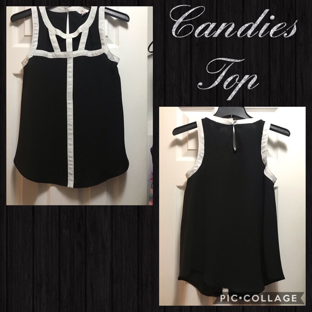 Womens/Juniors Black/white top